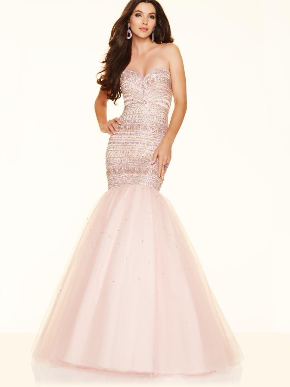 MORI LEE | Trumpet Mermaid Tulle Sequin Beaded Prom Dress | 4